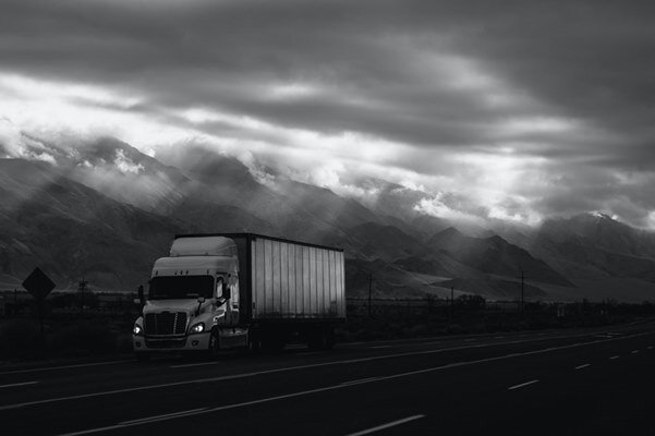 trucks on road